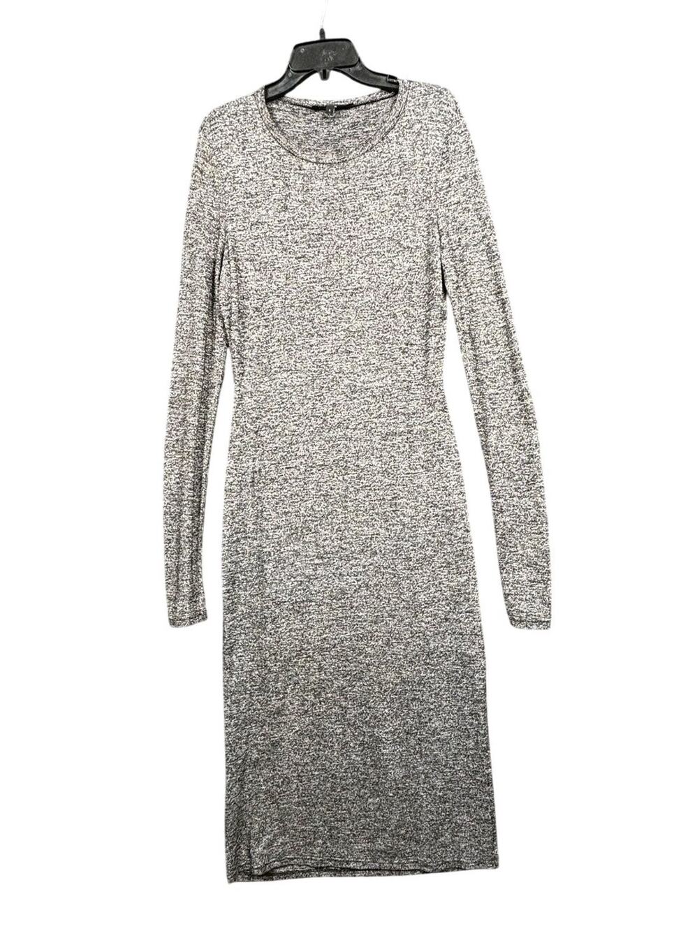 Walter Baker Dress Womens Large Marled Knit Long Sleeve Midi Bodycon Crewneck